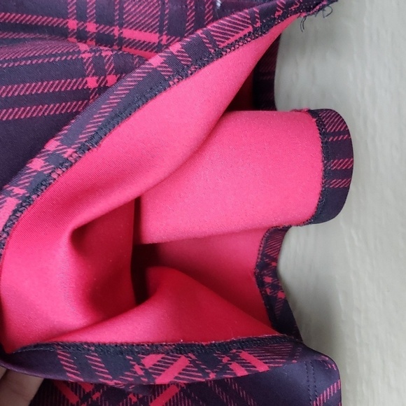 Hot Topic Red/Black Plaid O-Ring Mini Skater Skirt Size medium M 7 9 - Picture 8 of 11